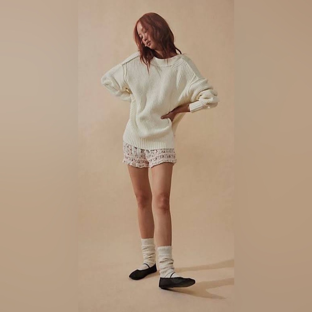 We The Free Still A Fan Pullover V Neck Reversible Sweater Size S